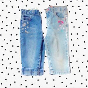#352 Healthtex Toddlers 4T Candy Embroidery and Floral Design Design Jeans